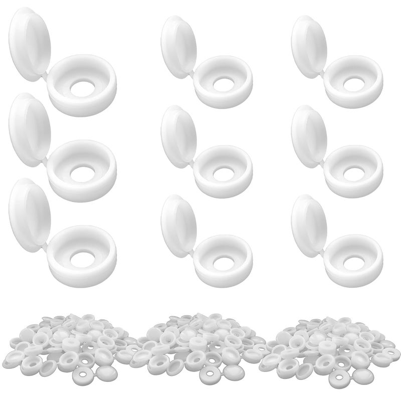 Duricient 150 Pcs 3 Sizes Screw Cover Caps, Smooth Plastic Caps for Covering Screw Nail Hole, 3 Sizes (Hole Diameter 4mm, 5mm, 6mm)(White) - Image 1